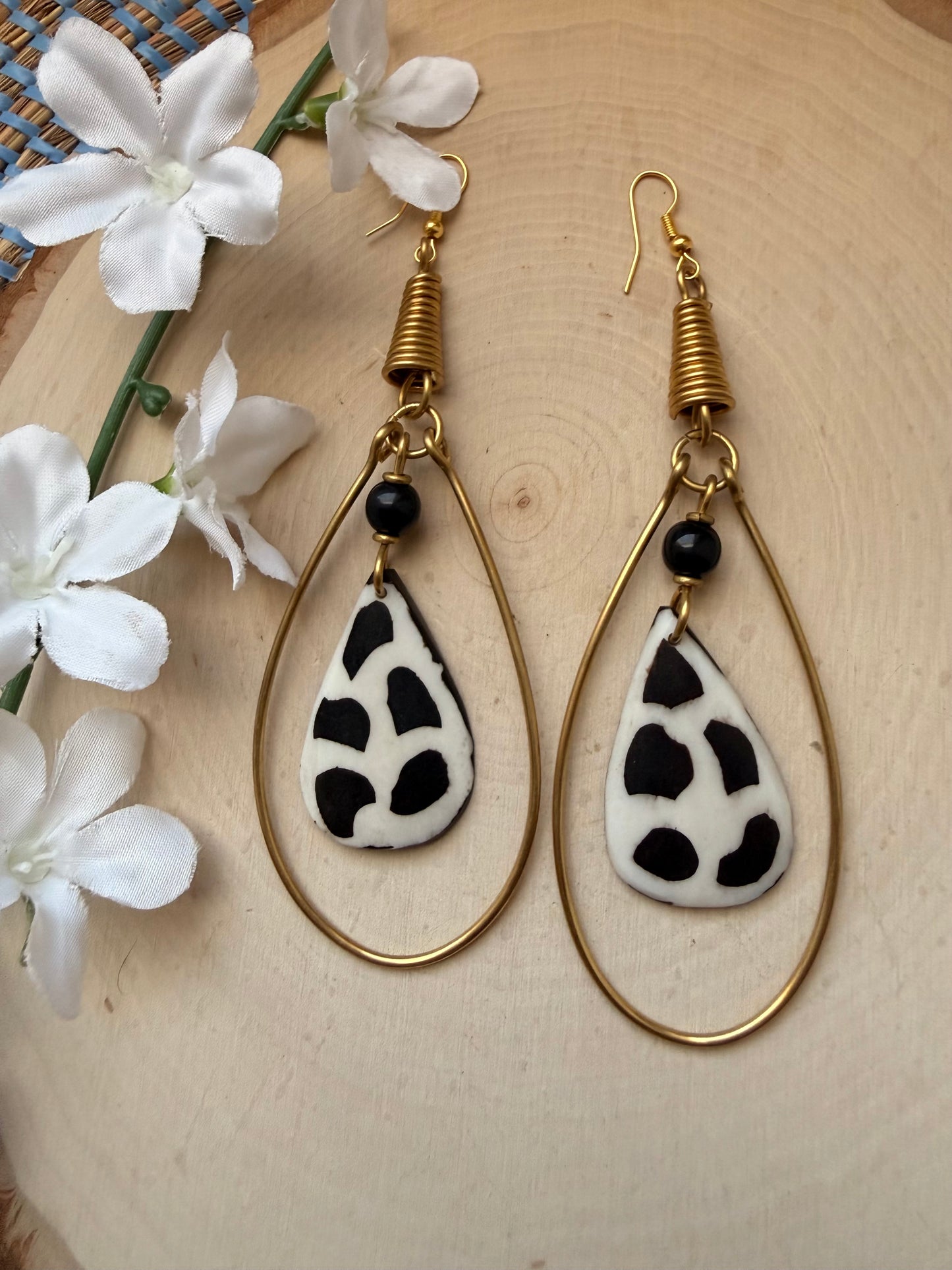 Scarab Brass Earrings