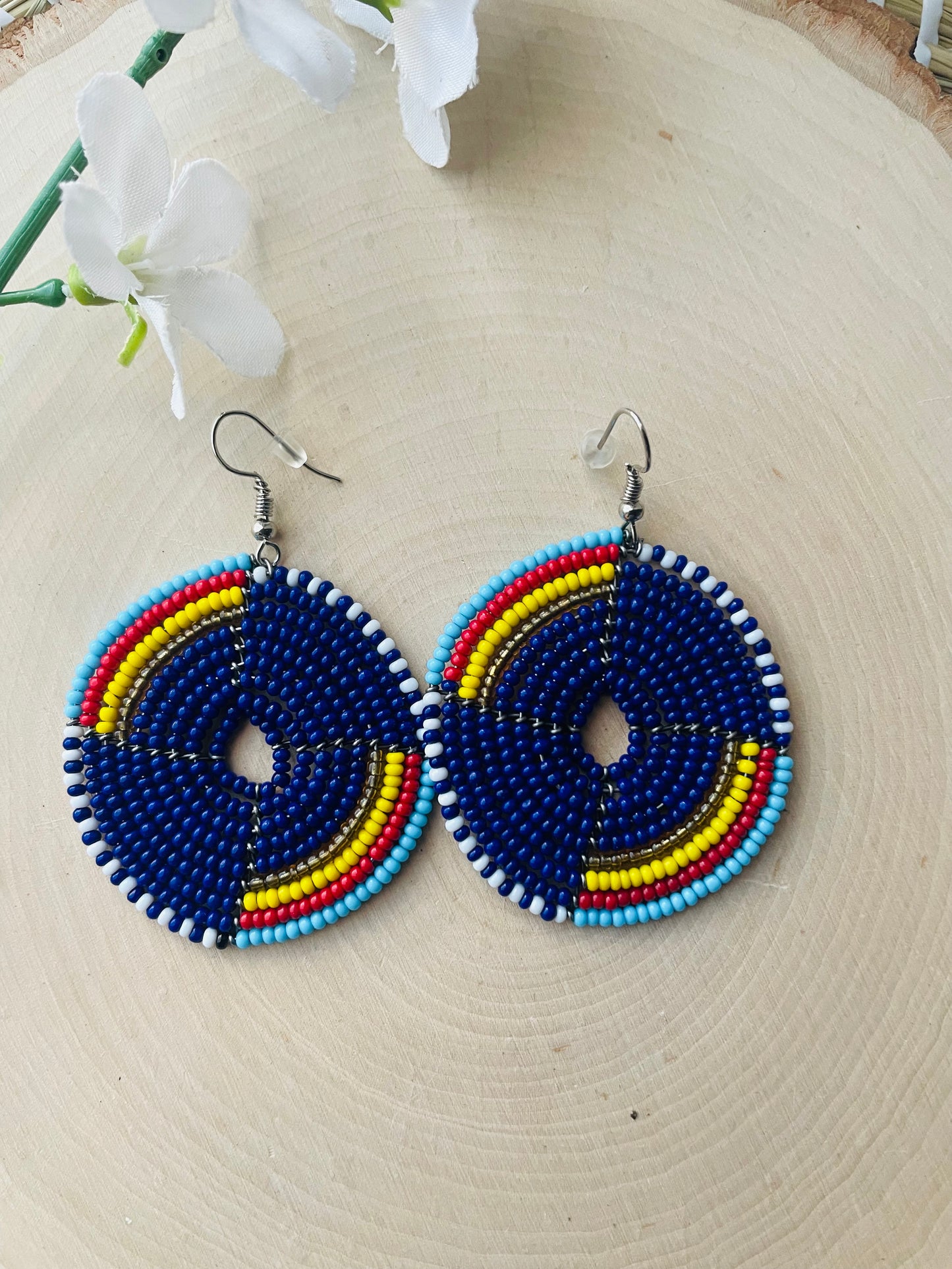 Blue mixed Beaded Earrings