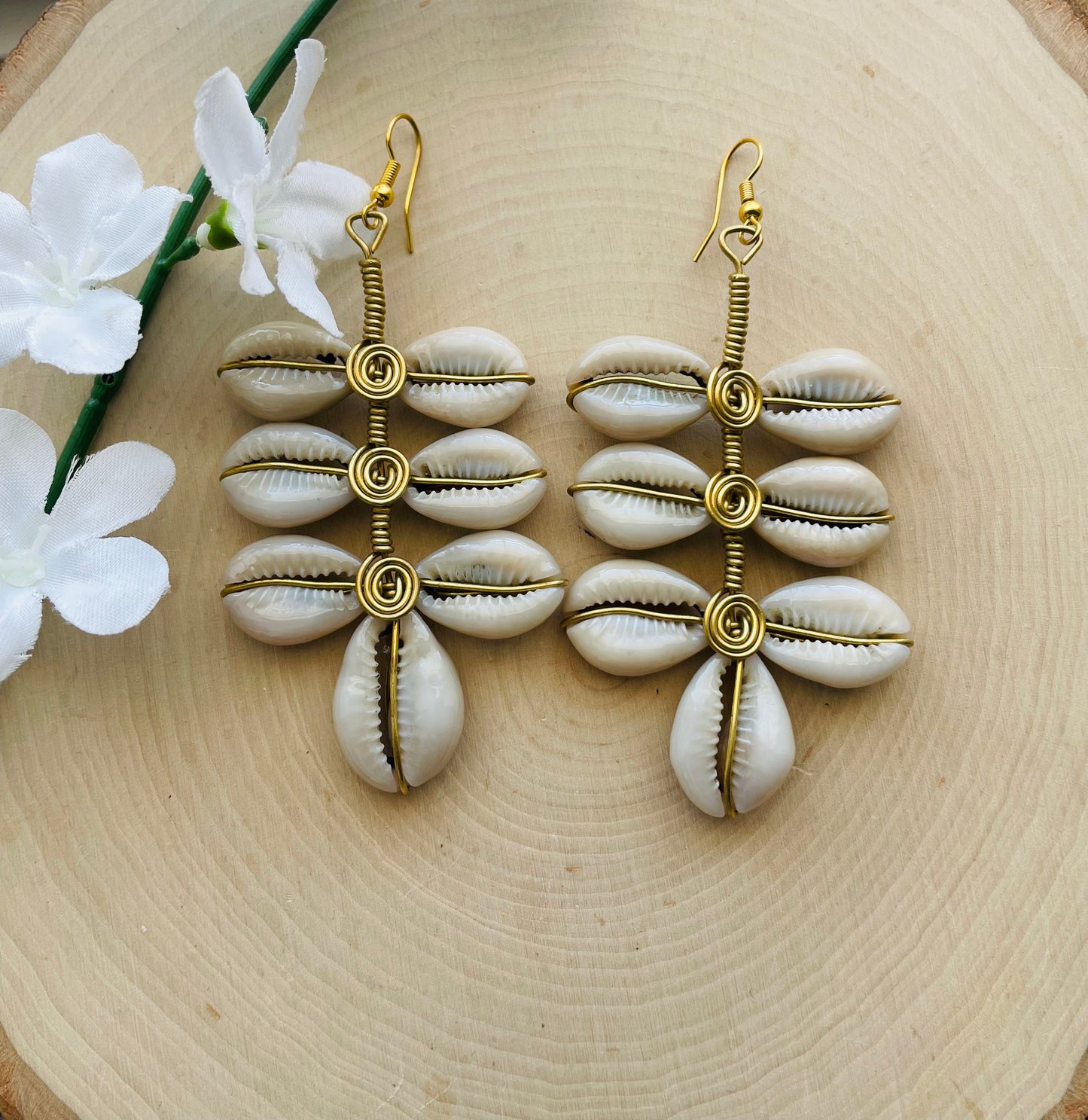 Abena Cowrie Earrings