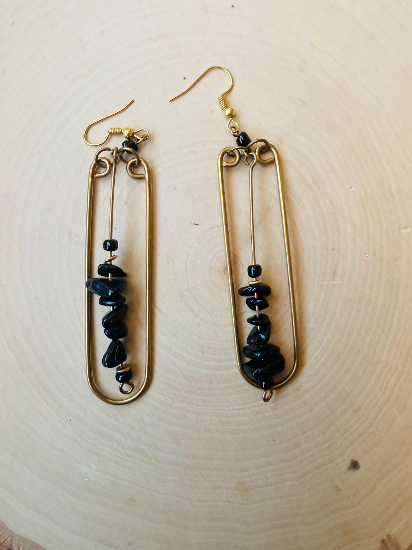 Black Beaded earrings