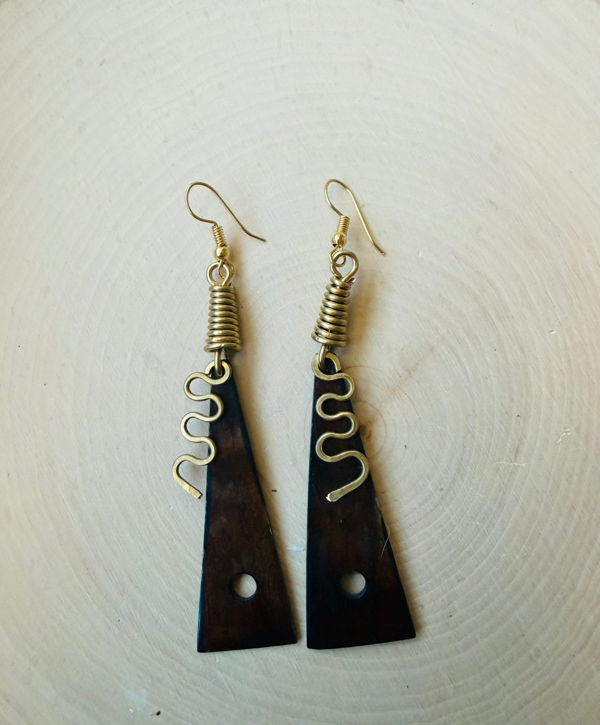 Triangle spiral earrings