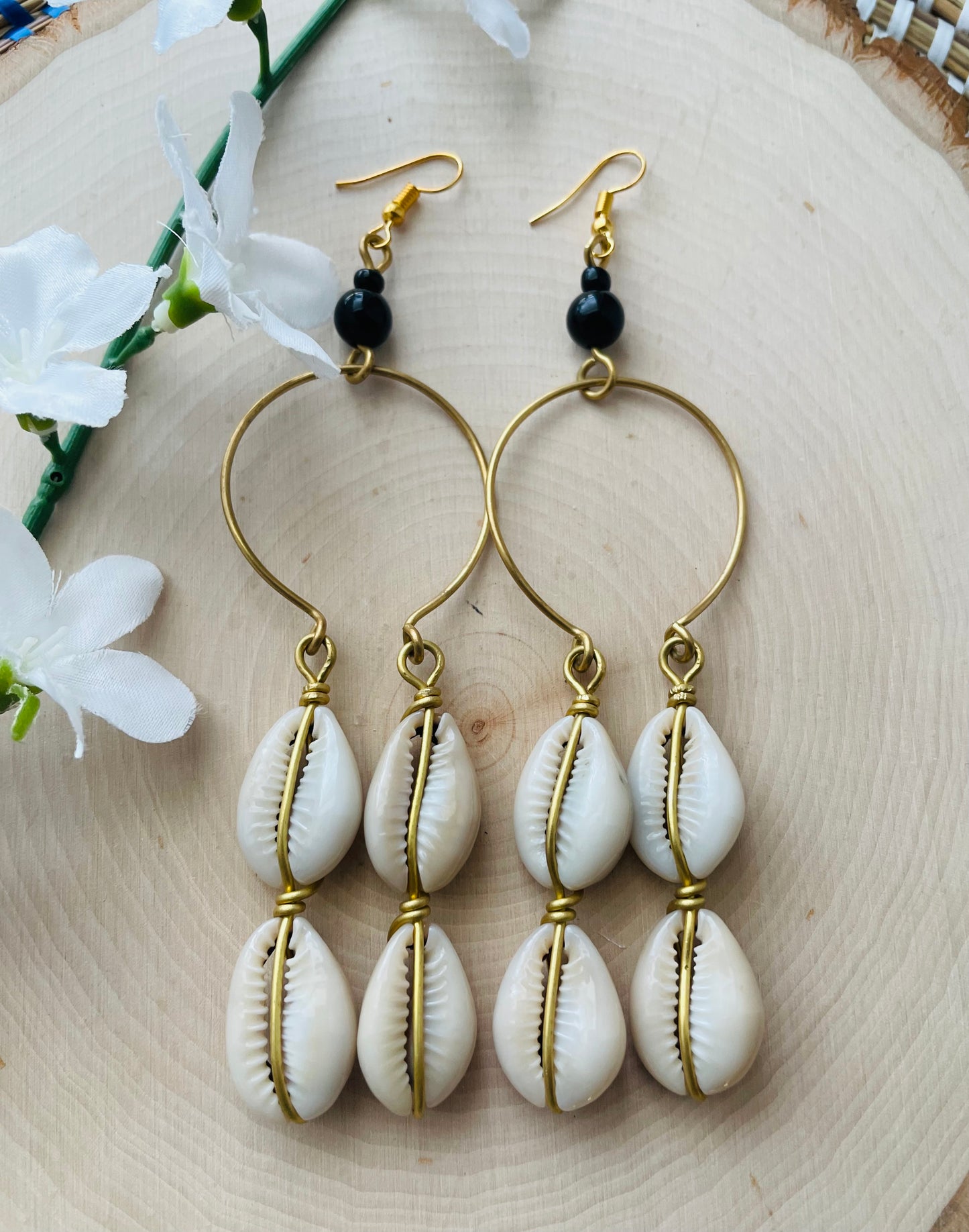 Cowrie Dream Catcher Earrings