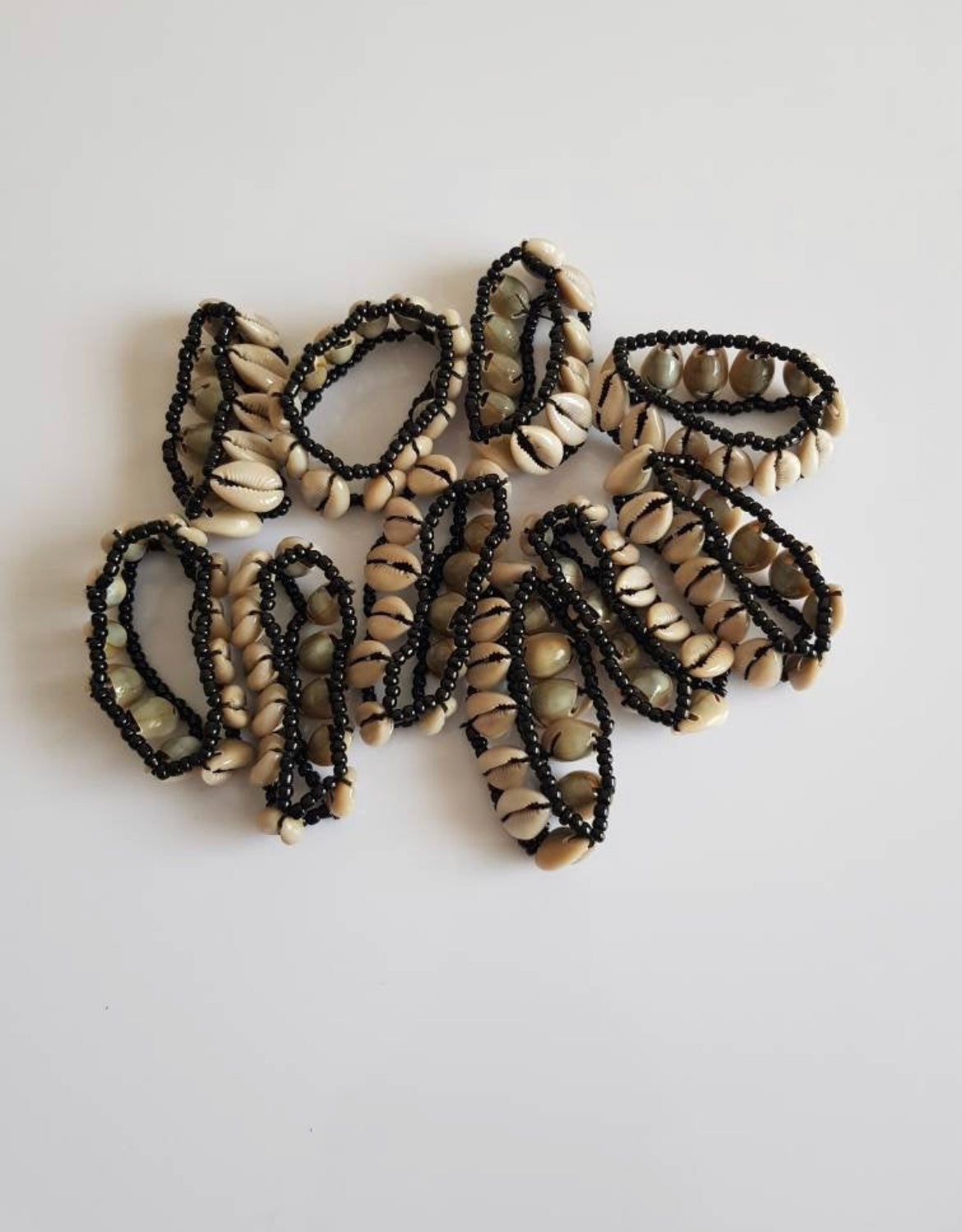 Cowrie shell bangle bracelets