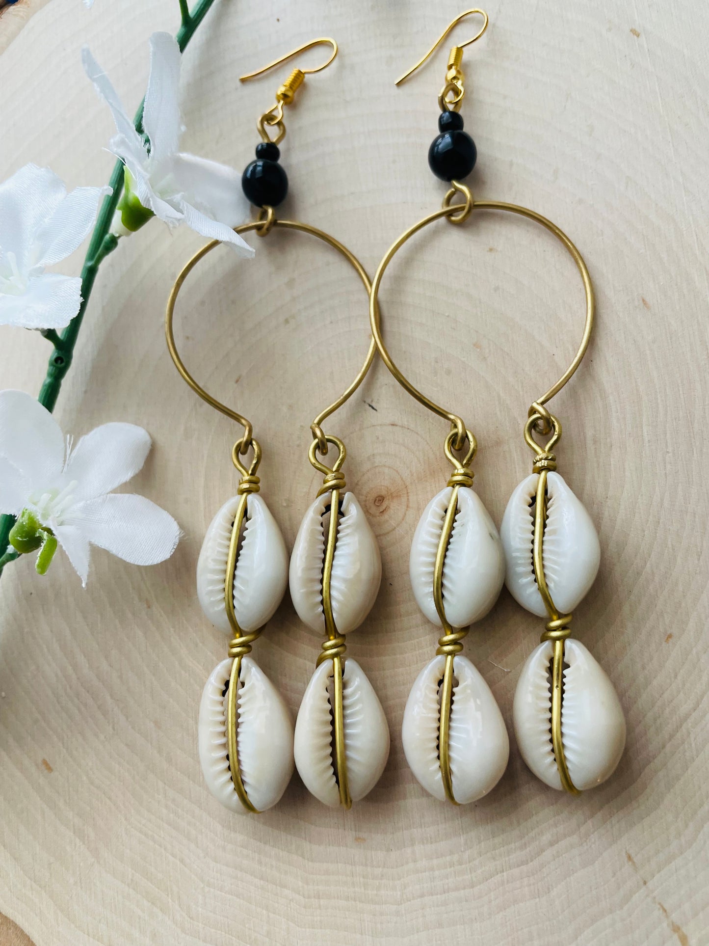 Cowrie Dream Catcher Earrings