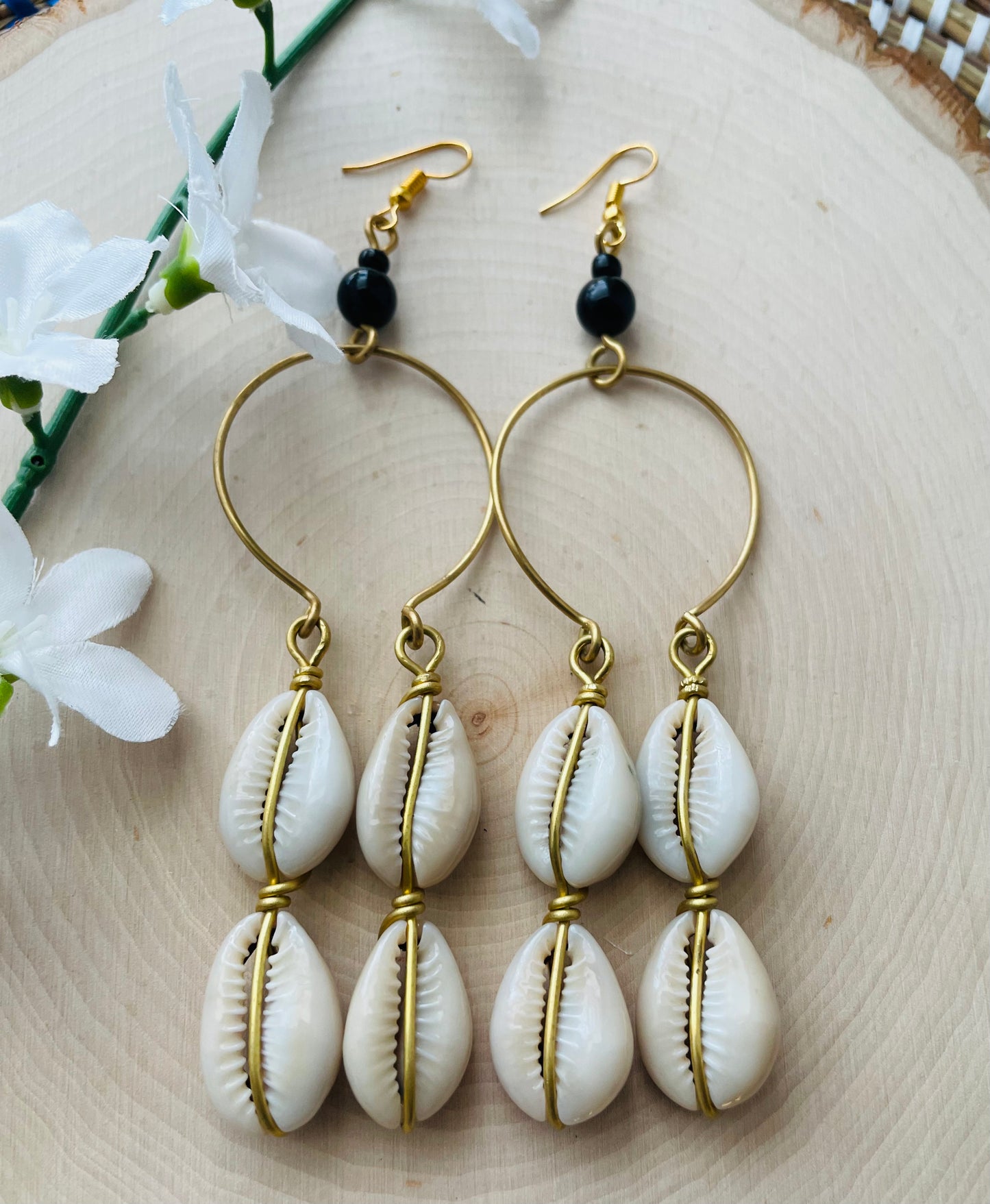 Cowrie Dream Catcher Earrings