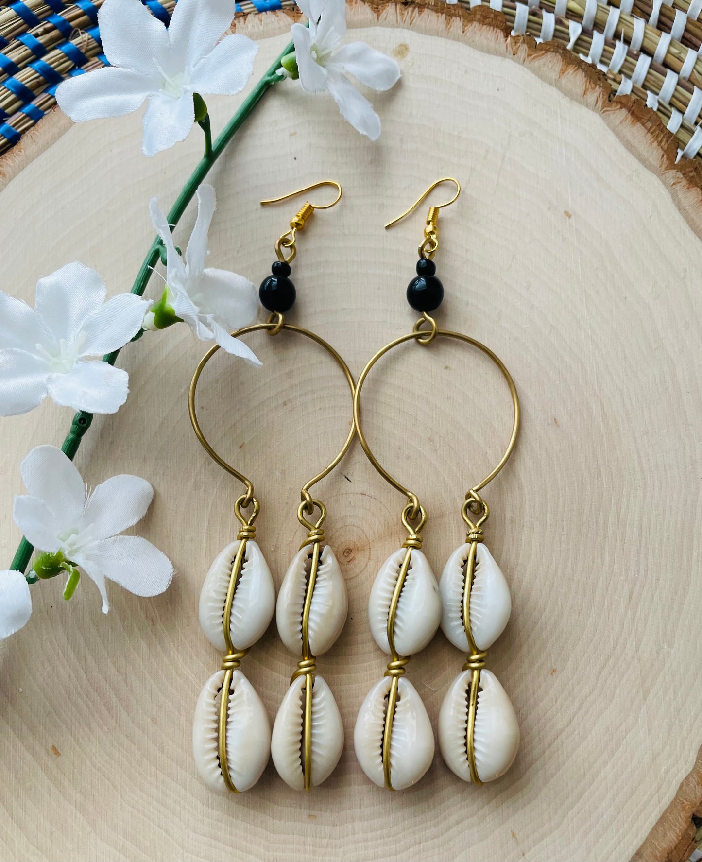 Cowrie Dream Catcher Earrings