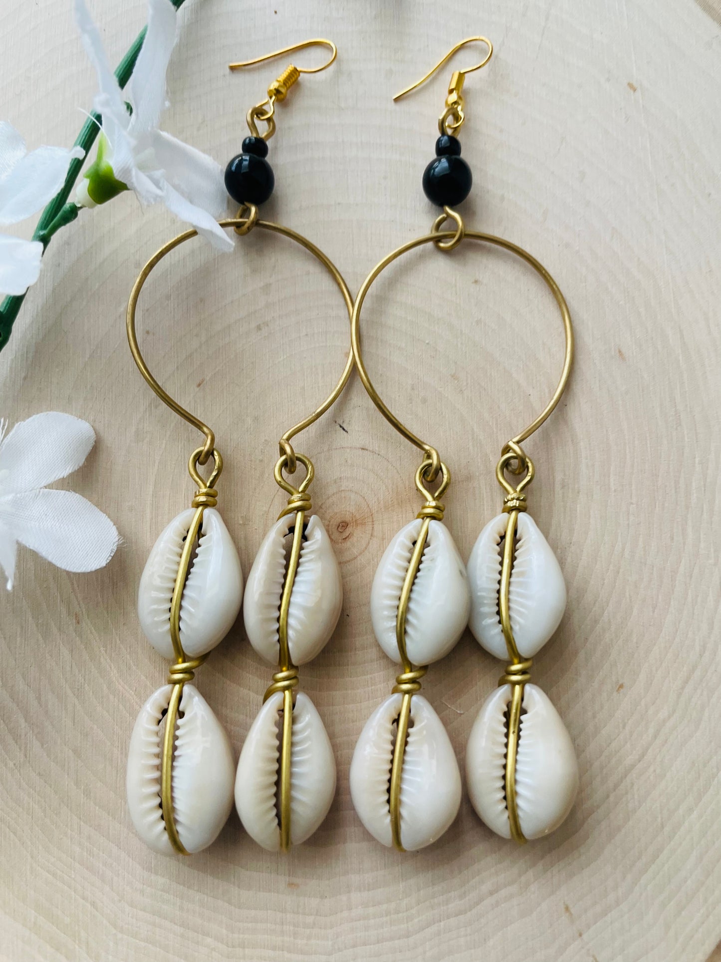 Cowrie Dream Catcher Earrings