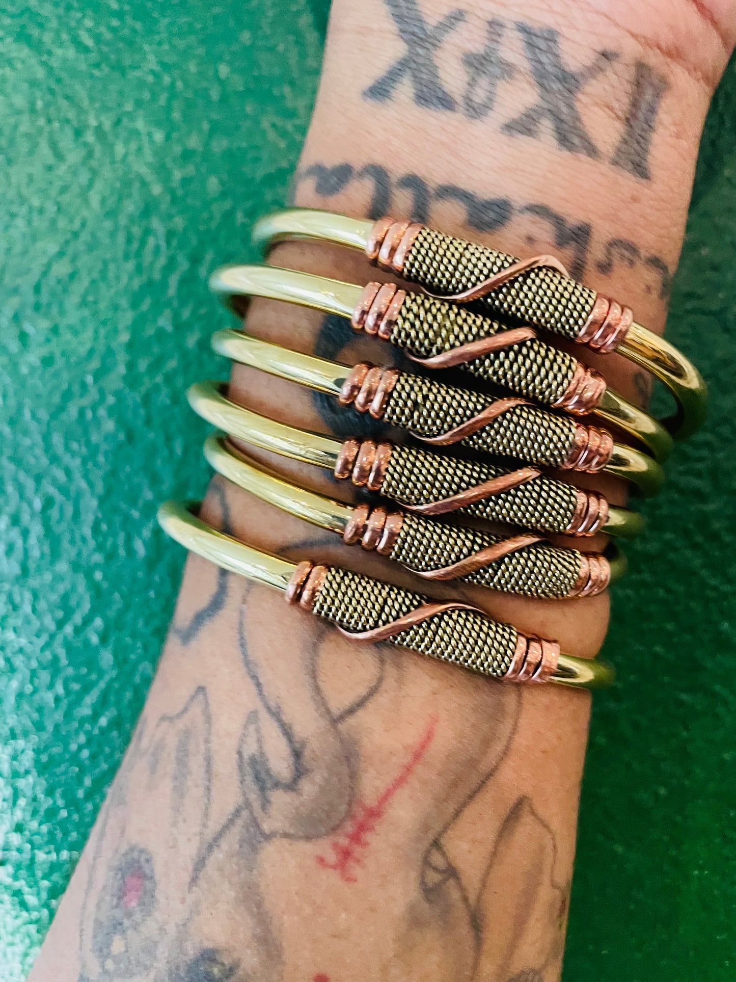 Yaoundé with a copper twist Brass Bracelet