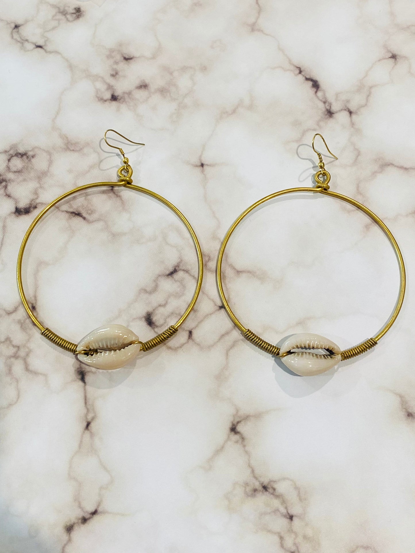 Cowrie Hoop Earrings