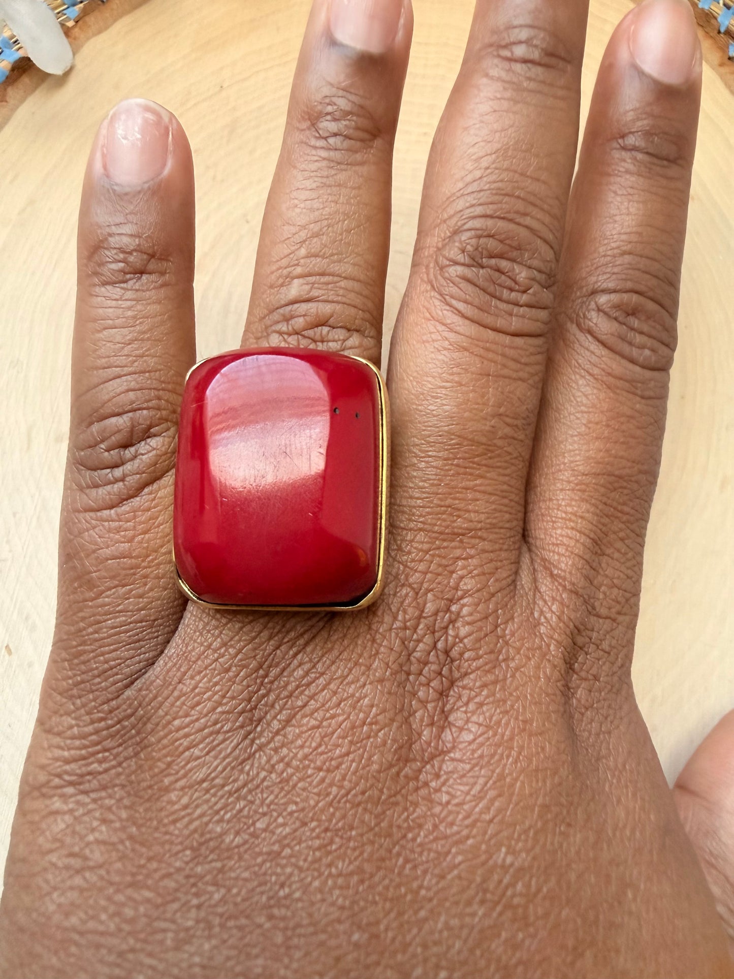 Ruby Red Ring - Adjustable