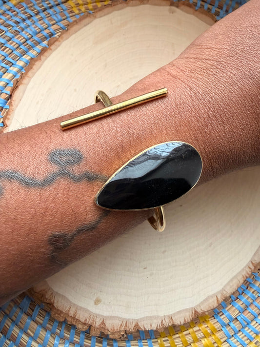 Noir Brass Bracelet - Adjustable