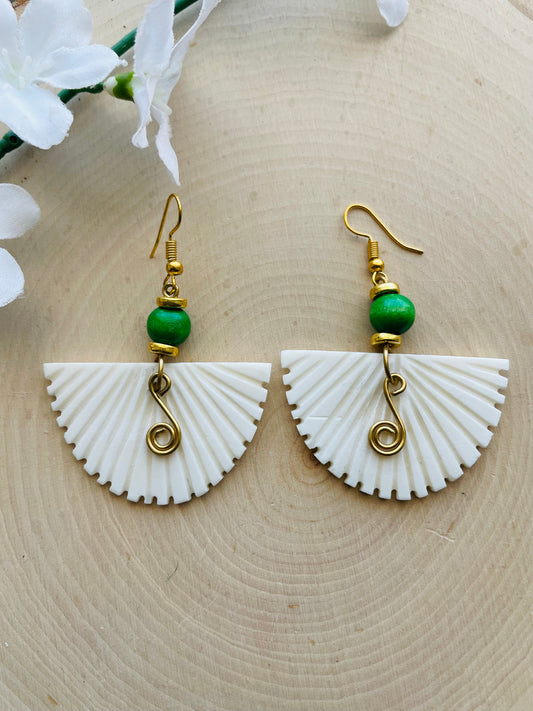 Green Beaded Pharaoh earrings