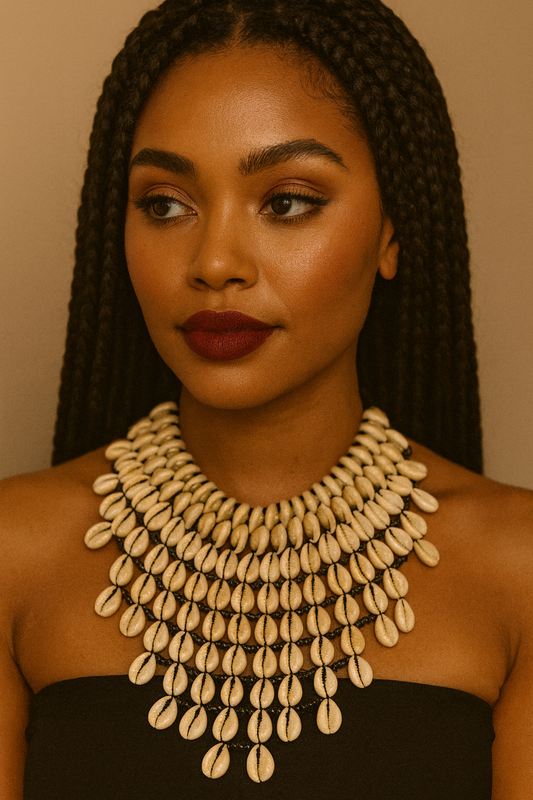 Cowrie statement necklace