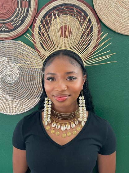 Regal Abena Cowrie Earrings
