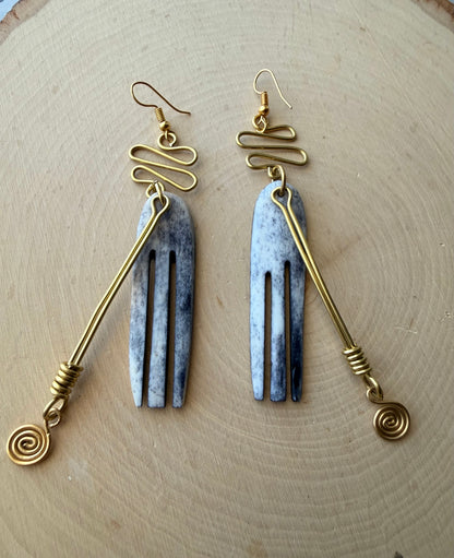 Duafe Beaded Brass earrings