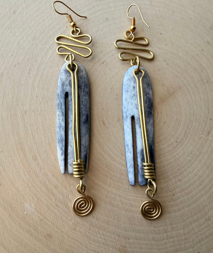 Duafe Beaded Brass earrings