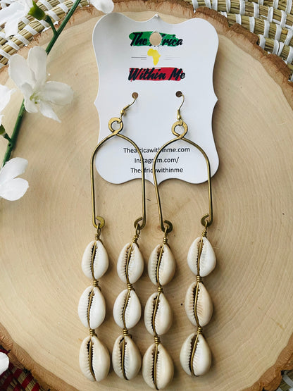 Drop Cowrie  Earrings - imperfect