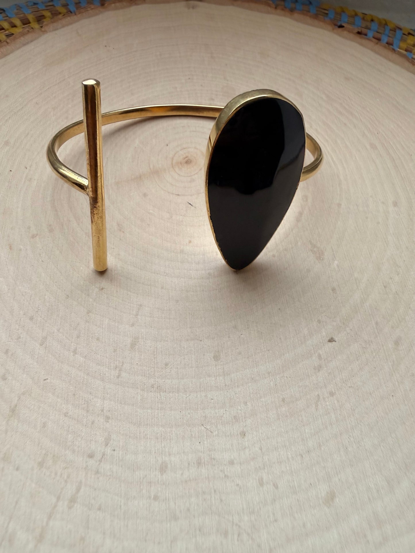 Noir Brass Bracelet - Adjustable