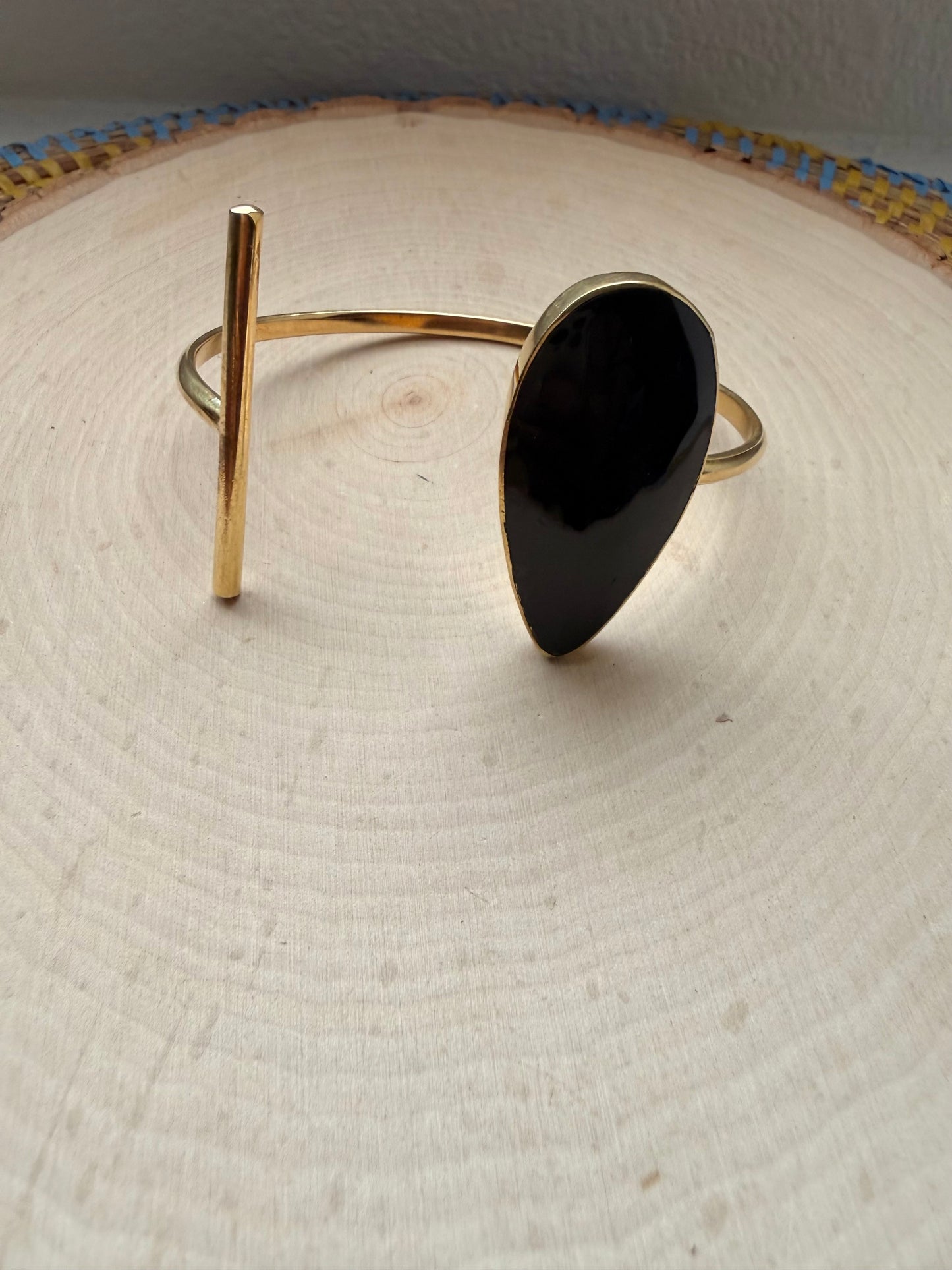 Noir Brass Bracelet - Adjustable