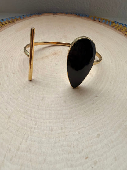 Noir Brass Bracelet - Adjustable