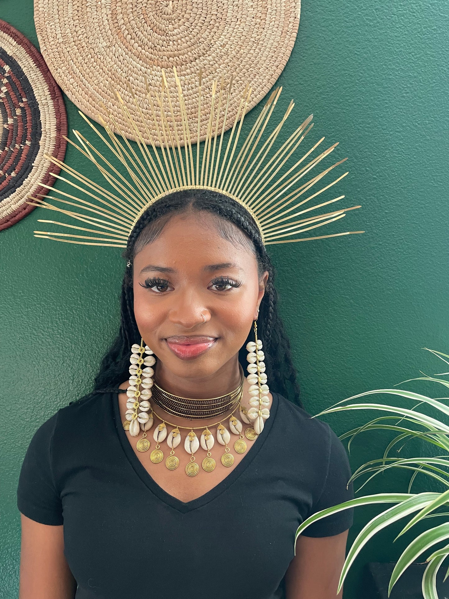 Regal Abena Cowrie Earrings