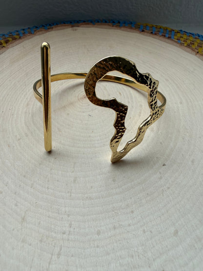 Hammered African Outline 3/4 Bracelet- Adjustable