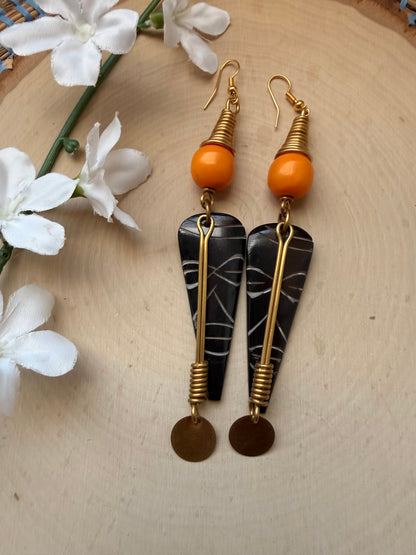 Beaded African Mask Earrings