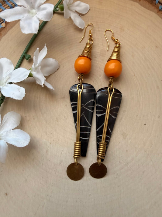 Beaded African Mask Earrings