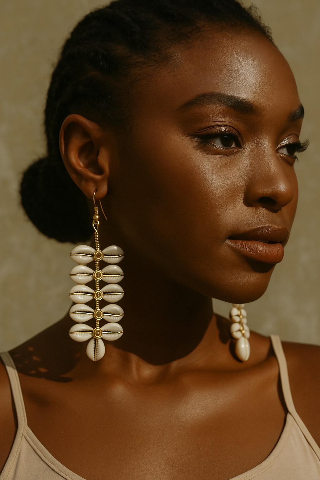 Regal Abena Cowrie Earrings