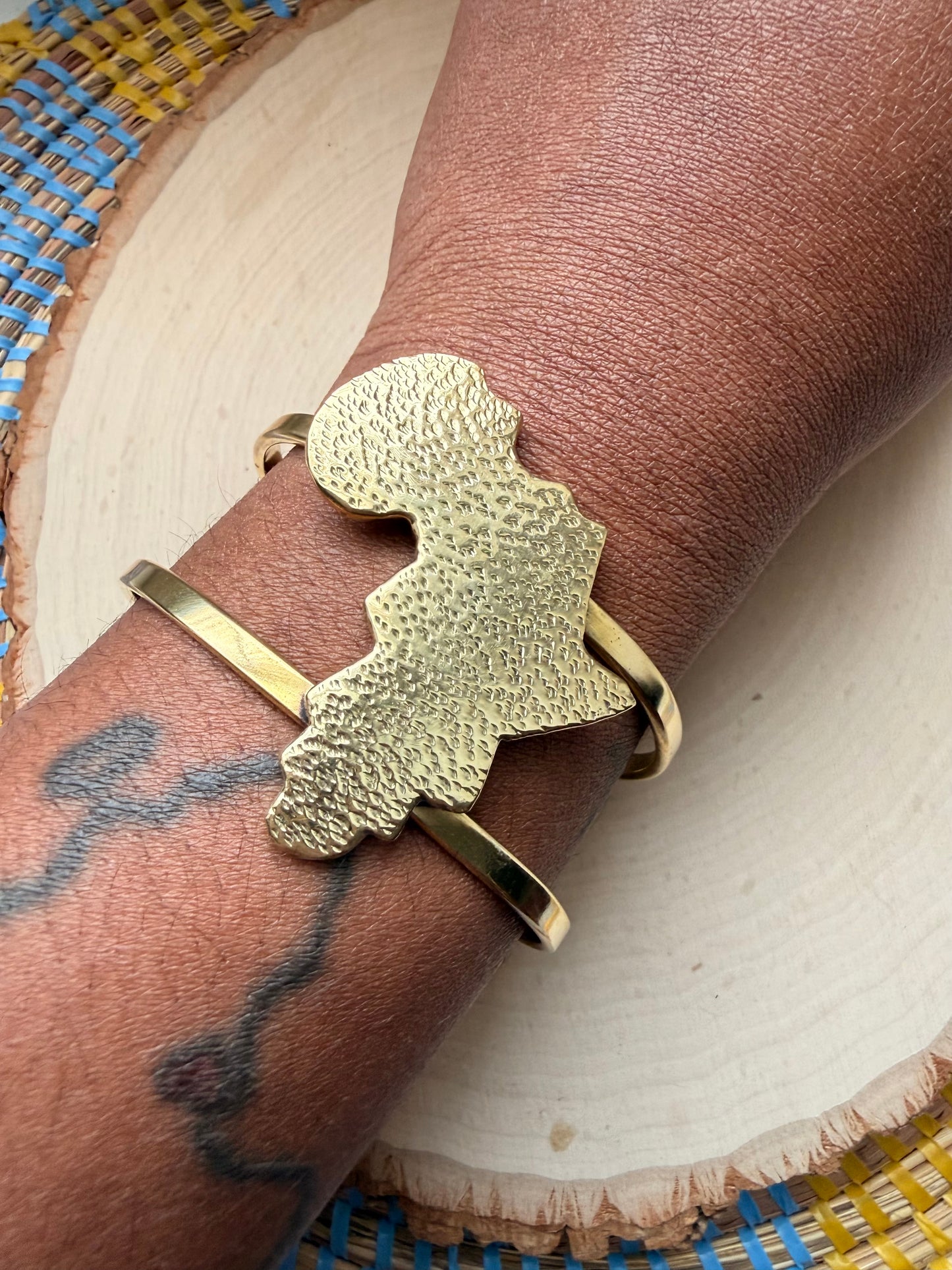 Africa Brass 3/4 cuff Bracelet