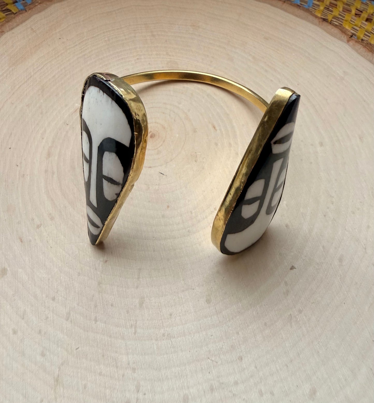 Double African Mask Bracelet- Adjustable