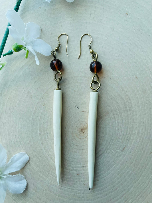 White mix beaded Earring
