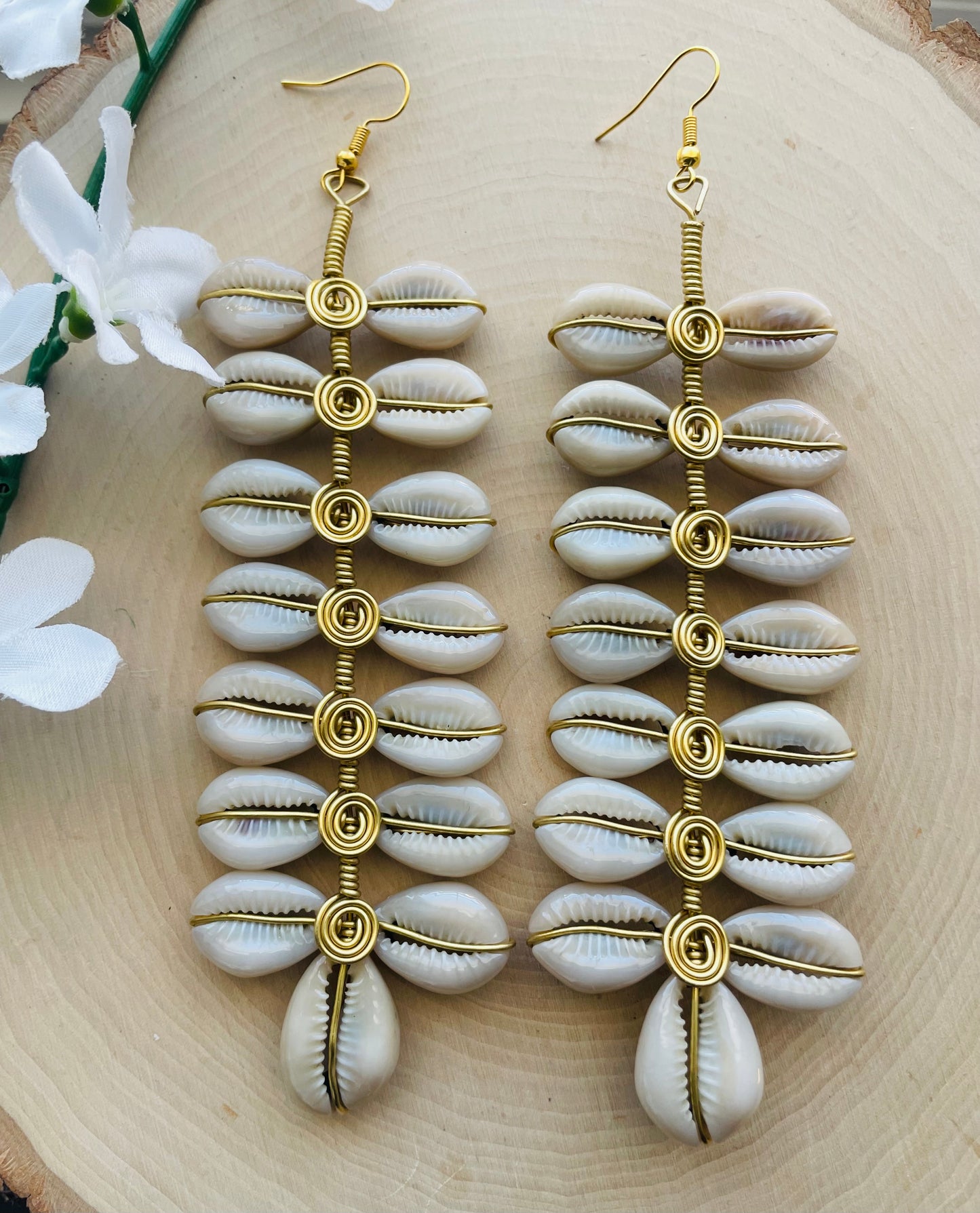 Regal Abena Cowrie Earrings