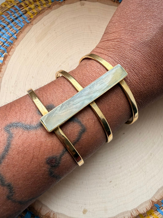 Noir Mixed Brass 3/4  Bracelet - Adjustable