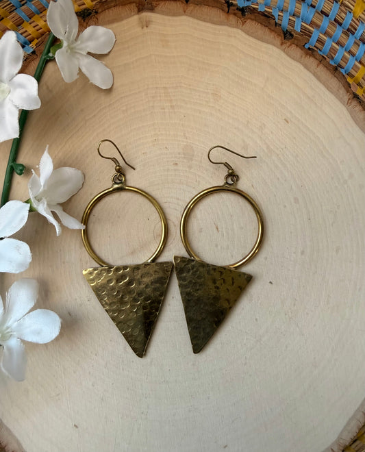 Circle Triangle  Earrings- clearance