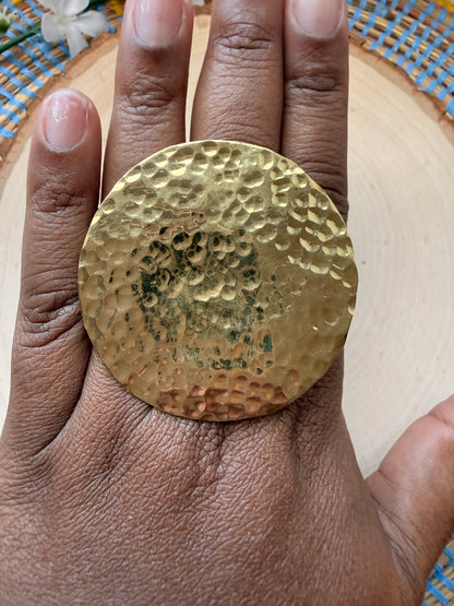Hammered Circle Ring - Adjustable
