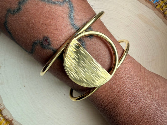 Half Moon Brass Bracelet - Adjustable