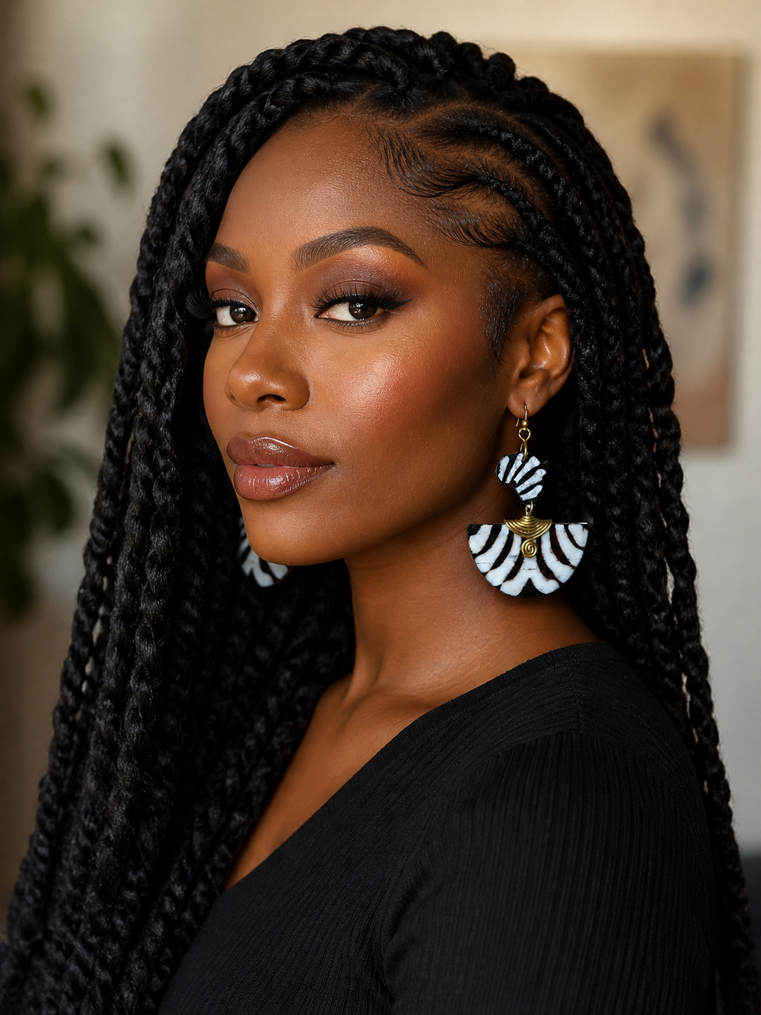 Africa shaped pharaoh  Brass Earrings
