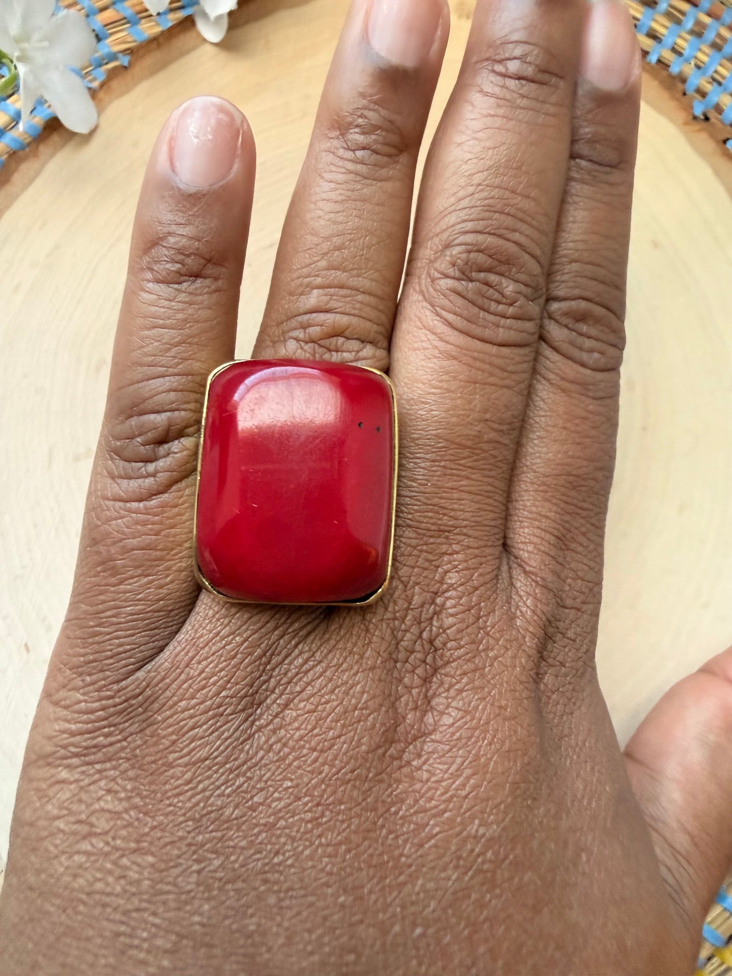 Ruby Red Ring - Adjustable