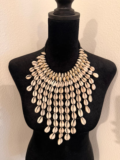 Cowrie statement necklace
