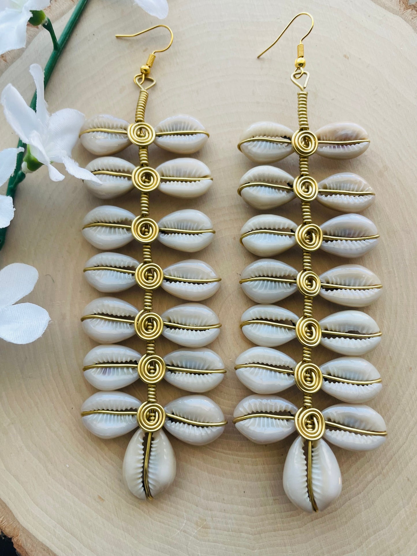 Regal Abena Cowrie Earrings