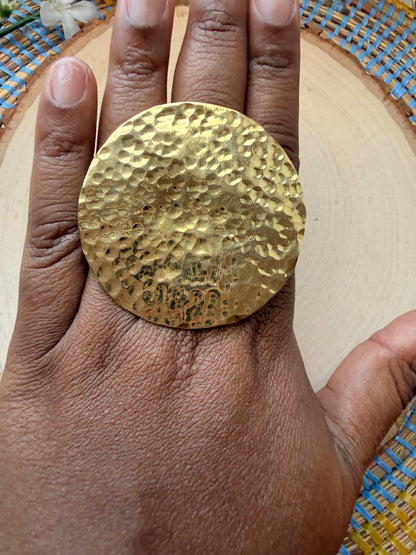 Hammered Circle Ring - Adjustable