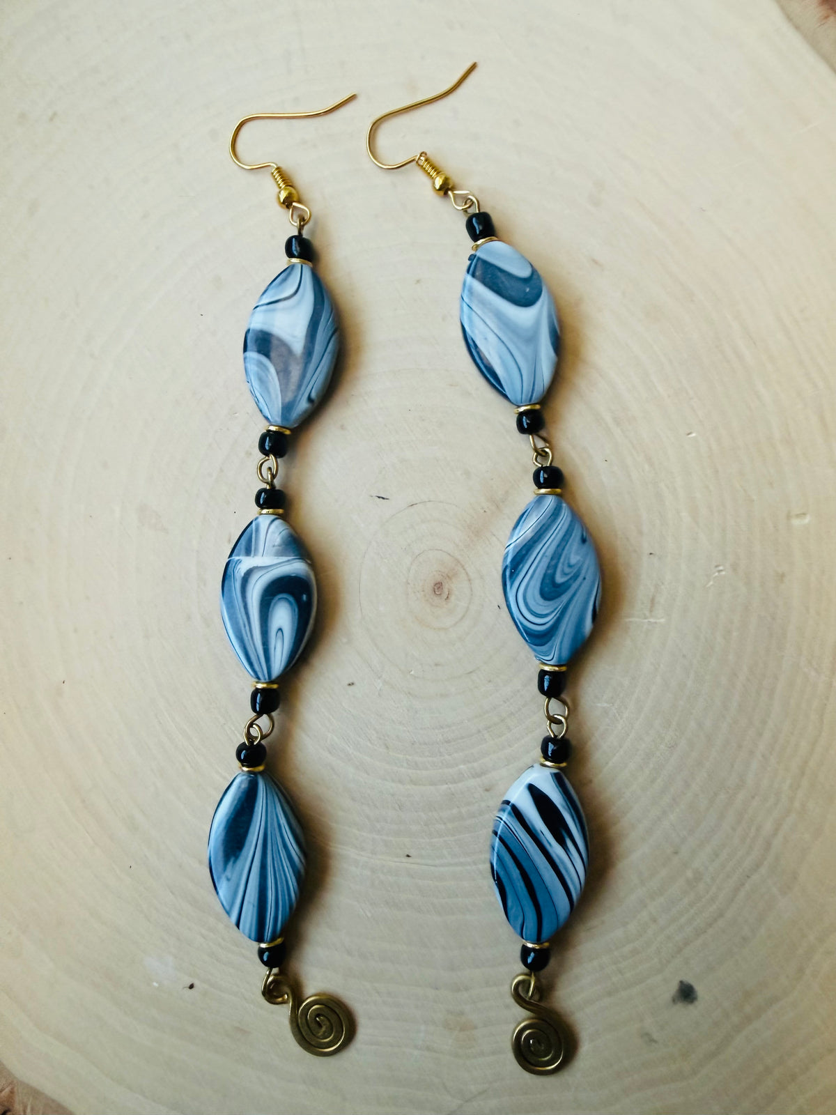 Tri beaded earrings