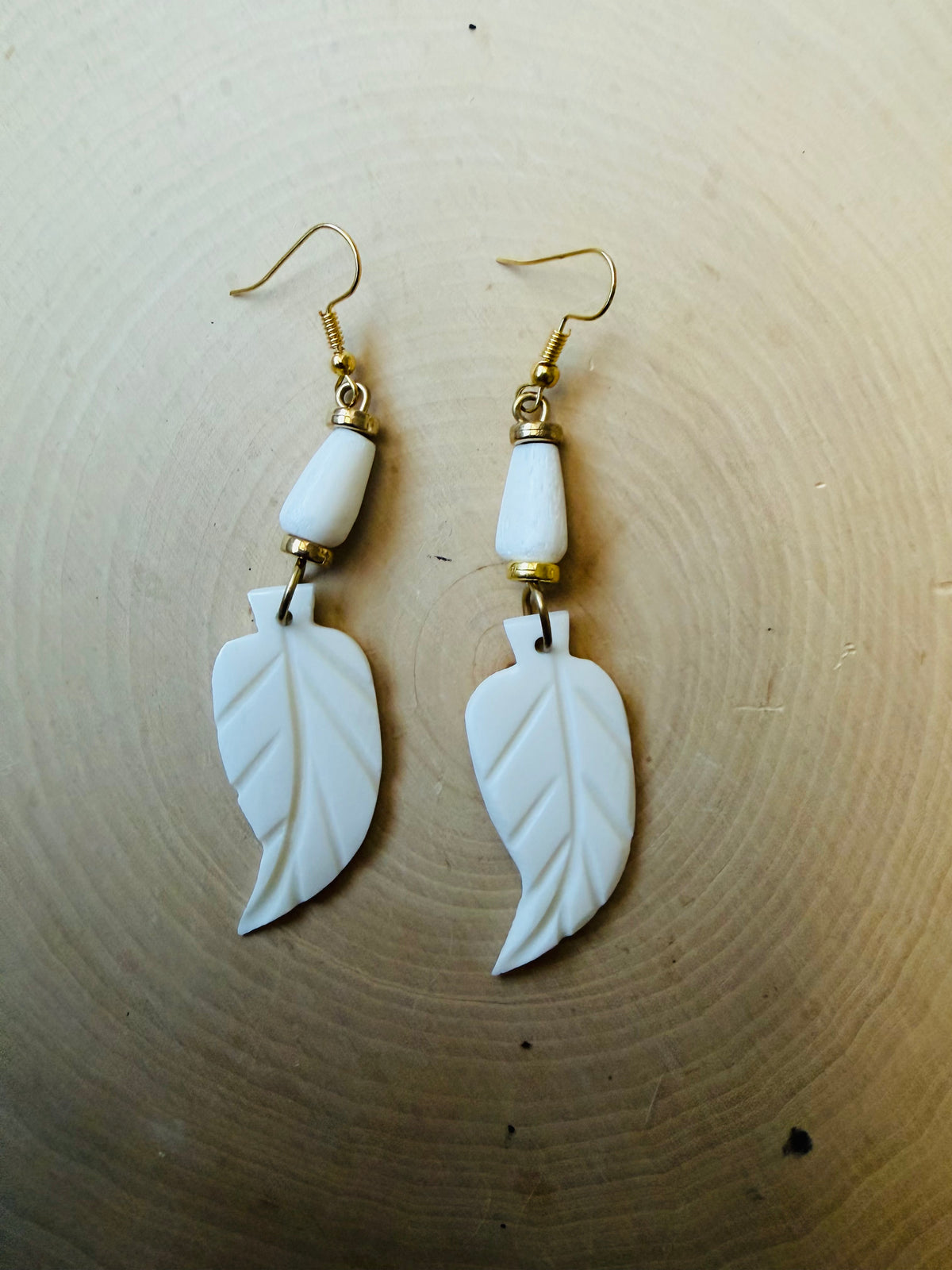 White feather earrings