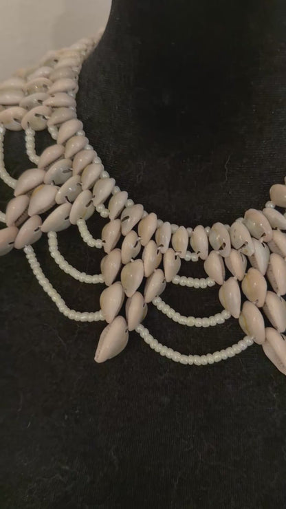 Sheeba Cowrie statement necklace