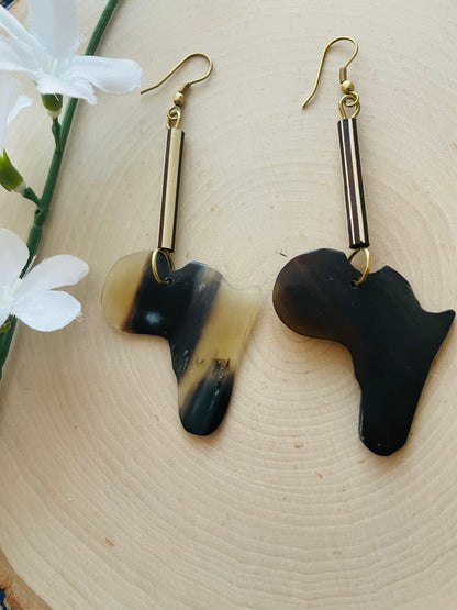Beaded Africa Shaped Earrings