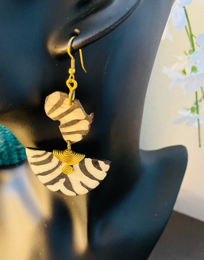 Africa shaped pharaoh  Brass Earrings