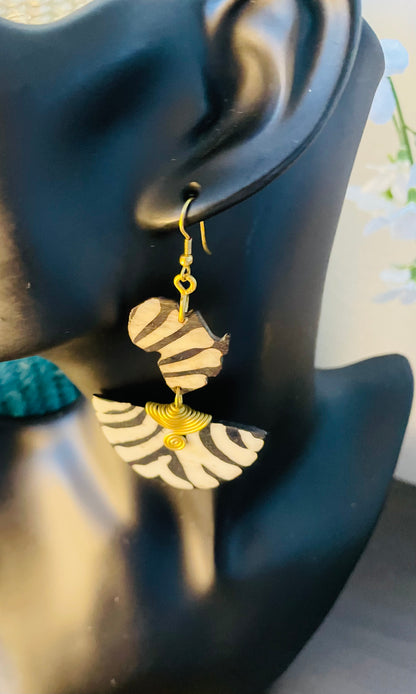 Africa shaped pharaoh  Brass Earrings