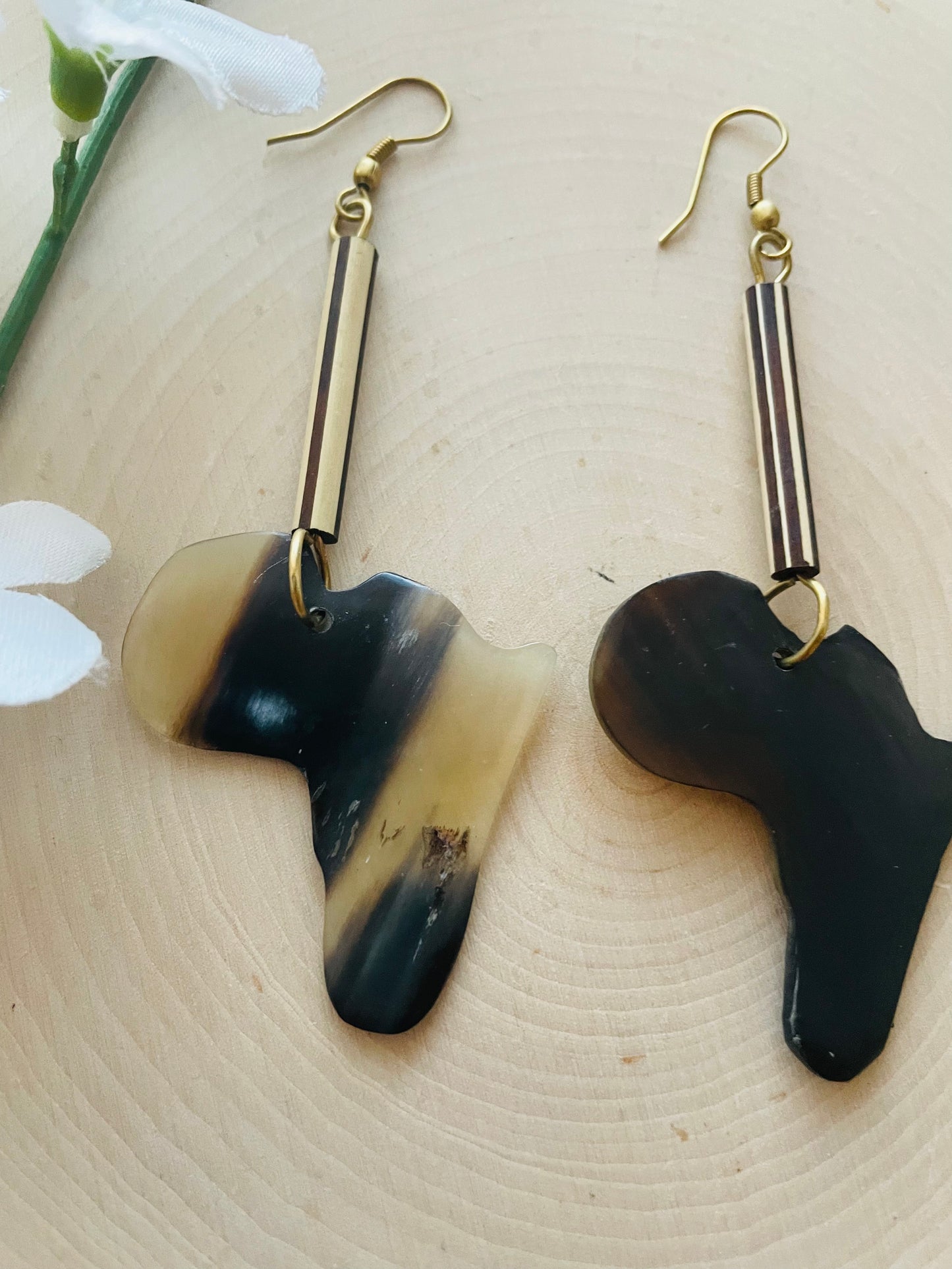 Beaded Africa Shaped Earrings