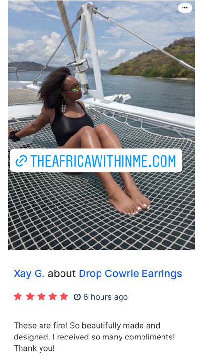 Drop Cowrie  Earrings - imperfect